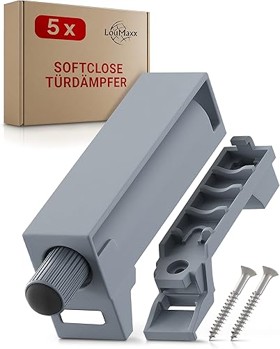 LouMaxx Softclose Türdämpfer 5er Set Schranktür Dämpfer in Grau – Softclose Türdämpfer Schrank zum einfachen Softclose nachrüsten von Schranktüren – für sanftes Schranktürschließen - Cheap-Us