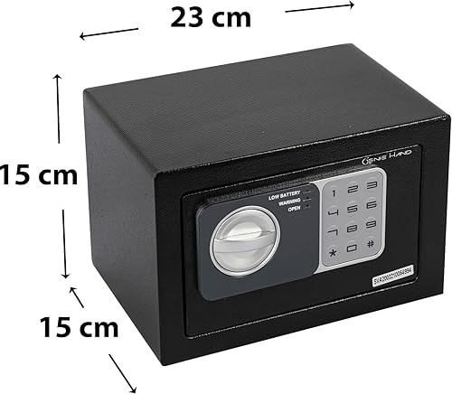 Genie Hand | Möbeltresor für Zuhause mit Elektronik Zahlenschloß und Schlüssel Tresor Safe mit Einwurfschlitz – B-Schloss – Anti-Bounce -Technologie - Cheap-Us