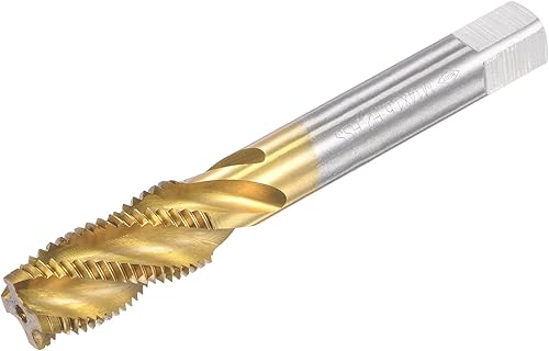 sourcing map Gewindebohrer mit Spiralnut M14 x 1.5 Schnellarbeitsstahl Titanbeschichteter Maschinengewindebohrer 4 Schneidiges Gewindeschneidwerkzeug H2 Toleranz - Cheap-Us