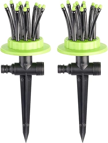 Royal Gardineer Regner: 2er-Set Flexible Gartensprinkler mit 12 biegsamen Düsen (Garten-Bewässerungs-System, Sprinkleranlage Garten, Bewässerungscomputer) - Cheap-Us