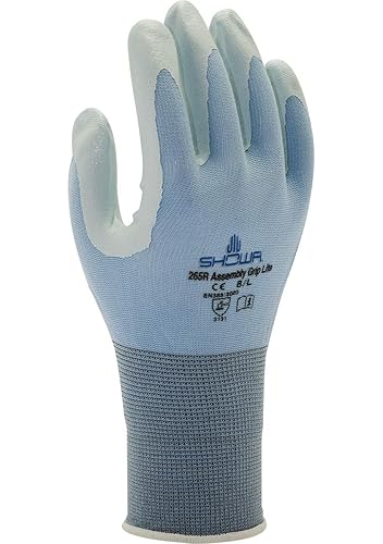 SHOWA 265R, Nitril – Beschichtung, Mehrzweck, Hellblau, 7/M - Cheap-Us