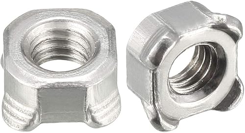 sourcing map Packung mit 40 Schweißmuttern M6 Quadrat UNC grob Kohlenstoffstahl Akkuschrauber Silber - Cheap-Us
