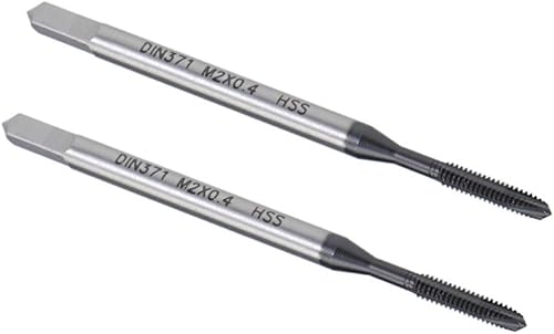 sourcing map 2St Spiralspitze Gewindebohrer H2 Toleranz TICN Beschichtet Rundschaft Vierkant Ende DIN371/376 M2 x 0,4 - Cheap-Us