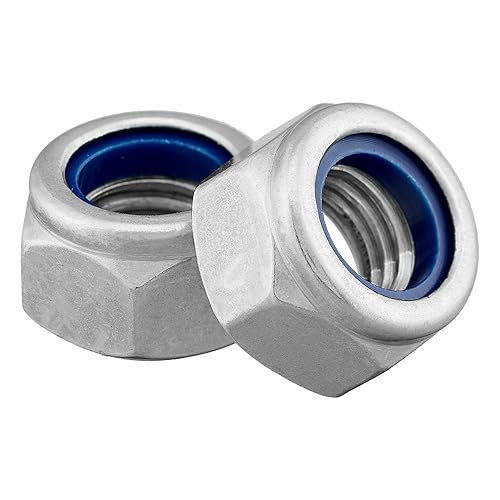 Sicherungsmutter Sechskantmutter DIN 985/ISO 10511 Standard Form Edelstahl A2 V2A, Stoppmutter selbstsichernde Mutter Edelstahlmutter Sechskant Schraubenmutter (M8, 50 Stück) - Cheap-Us