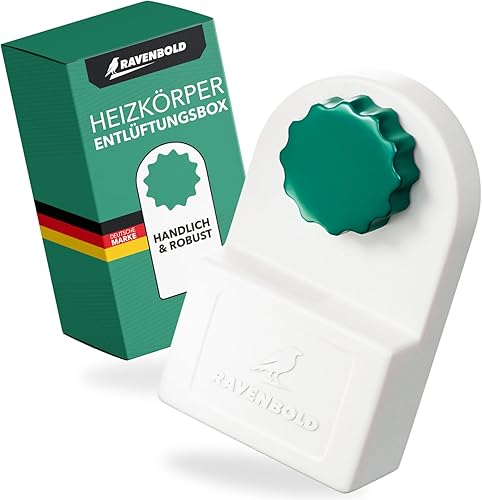 RAVENBOLD Heizungsentlüfter mit Auffangbehälter - OHNE TROPFEN - integrierter 5x5mm Vierkant Entlüftungsschlüssel für Heizkörper - kinderleicht Heizung entlüften - Heizungsentlüftungsschlüssel - Cheap-Us