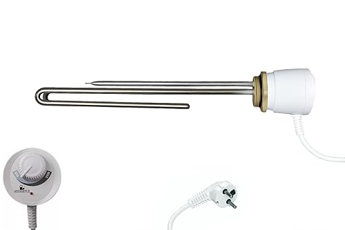 Novanetus GEBN 5/4' 3kW 3000W 230V Heizstab Heizpatrone Heizelement für EDELSTAHL und emaillierte Wasserspeicher Boiler Warmwasserspeicher Wasserheizung Heizungsspeicher mit Thermostat - Cheap-Us