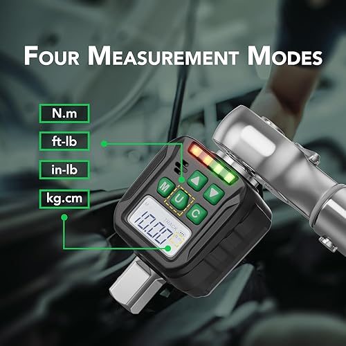 LLAVETOR Drehmoment Digital Adapter, Digitaler Drehmomentadapter 1/2', 17-340Nm Digitaler Drehmomentschlüssel-Konverter mit 3/8' und 1/4' Adaptern für Fahrrad Motorrad Auto Reparatur - Cheap-Us