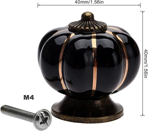 Mgoodoo Keramische Türknäufe Antique Kürbisgriffe für Schrank Kleiderschrank Schubladen Küchenmöbel Griffe Pullis (2 Stück, Leopardenblau) - Cheap-Us