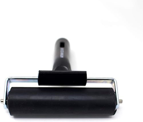 Artway - Linolwalze aus Hartgummi - für Linoldruck und Blockdruck - schwarzer Griff - 5,5 cm - 1 Stück, Schwarz - Cheap-Us