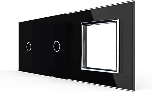 LIVOLO 3-fache Glas Touchlichtschalter Blende 2 Schwarz Glasrahmen Panel für eine Steckdose und Touch Schalter VL-C7-C1-C1-SR-12 LIVOLO - Cheap-Us