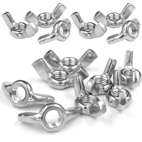 Schmetterlingsmutter, Flügelmutter, Wing Nut, 60 Stück Schmetterling Muttern, Geeignet für Mechanische Geräte, Brückenbau, Elektronische Geräte, Möbeldekoration, Schiffe(M6/M8/M10) - Cheap-Us