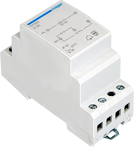 Hager ST303 Klingel-Transformator 8 V, 12V 1A, White - Cheap-Us