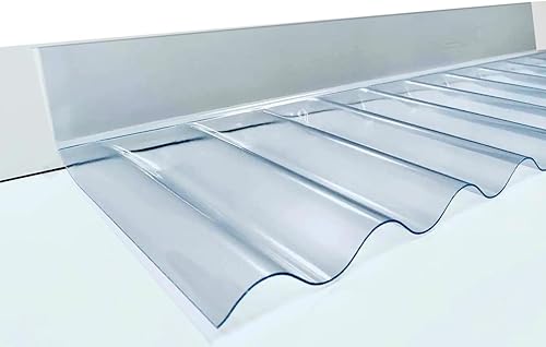 Wandanschluss für PVC-Wellplatten mit SINUS-PROFIL 76/18 - Gesamtlänge ca. 70 cm - Schenkellängen ca 65 x 150 mm - elastisch somit an verschiedene Dachneigungen anpassbar - Cheap-Us
