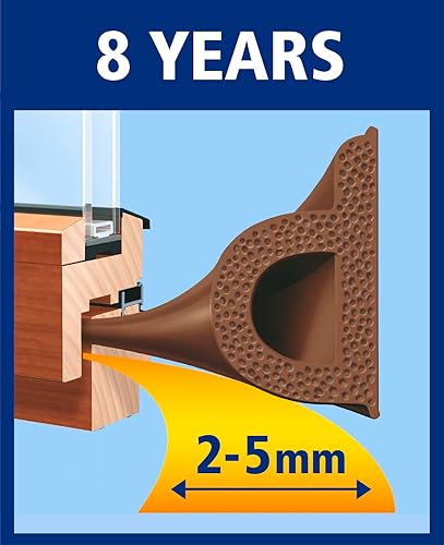 tesamoll P-Profil Gummidichtung - Selbstklebende Dichtung zum Isolieren von Spalten an Fenstern und Türen - Weiß - 10 m x 9 mm x 5,5 mm - Cheap-Us