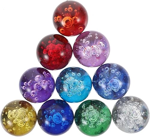 GLEAVI 10 Stk Farbe Blase Kugel Kristall Griff Schranktür Schublade Einlochgriff 10 Stück Runder Türknauf Schrankknopf Aus Kristallglas Möbelknöpfe Schmücken Küchenschrank Zinklegierung - Cheap-Us