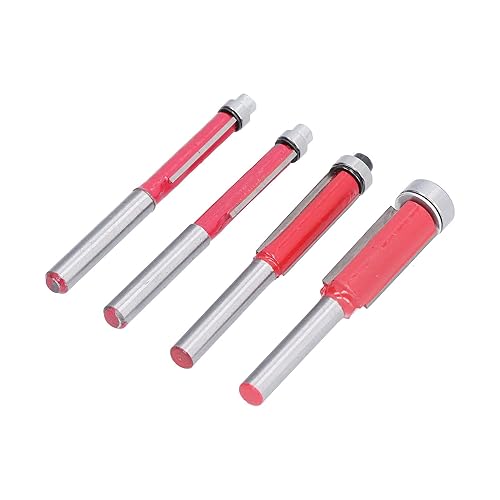 Fafeicy 4Pcs Flush Trim Router Bit 1/4 Zoll Schaft, Trim Router Bits mit Top End Bearing, Schnittdurchmesser 1/4 Zoll, 5/16 Zoll, 3/8 Zoll, 1/2 Zoll, Fräser - Cheap-Us