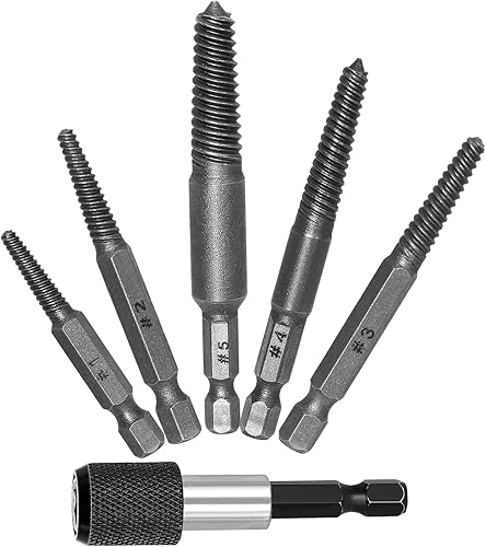 Schraubenausdreher Set, 6 Stück Linksausdreher Set Profi, Profi Ausdreher Set, Schraubenentferner, Ausdrehwerkzeug mit Stecknuss Adapter, Magnetischem Bithalter, für Beschädigte Schrauben, Rohre - Cheap-Us