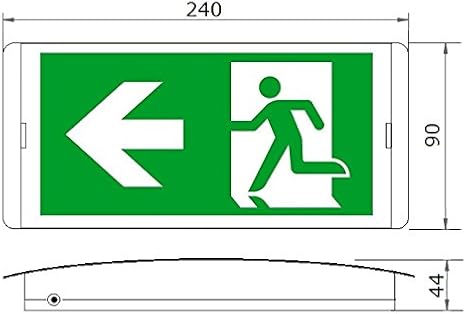 RR-NORD Notleuchte LED Notbeleuchtung Rettungszeichenleuchte Fluchtwegleuchte Notlicht Brandschutzzeichen Rettungszeichen (Pfeil nach unten) - Cheap-Us