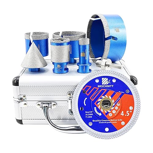 BRSCHNITT Diamantbohrer Fliesenbohrer Set -Diamantbohrer& 20mm Diamant Fingerfräser 50mm Fasenbohrer Adapter Keramik, Granit, Porzellan, Fliesen, Feinsteinzeug,Mauerwer - Cheap-Us