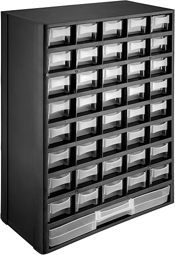 TecTake 402873 - Sortimentskasten, 41 transparente Schubfächer, Vorrichtungen zur Wandmontage, Polypropylen - Cheap-Us
