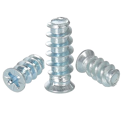 FandWay 250 Stück Euroschrauben 6,3x11.5mm,6,3x13mm,6,3x16mm Senkkopf mit Kreuzschlitz Schrauben,Spezialschraube Vollgewinde Bohrung,Stahl Verzinkt Möbelschrauben für Küchenschränke und Scharniere. - Cheap-Us