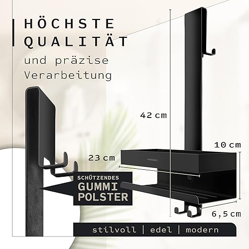 KRONWELL® Duschablage zum Hängen - rostfrei + 2 zusätzliche Haken - Duschregal zum Hängen - Duschkorb hängend Edelstahl - Shampoo Halterung für Dusche - Schwarz Matt - Cheap-Us