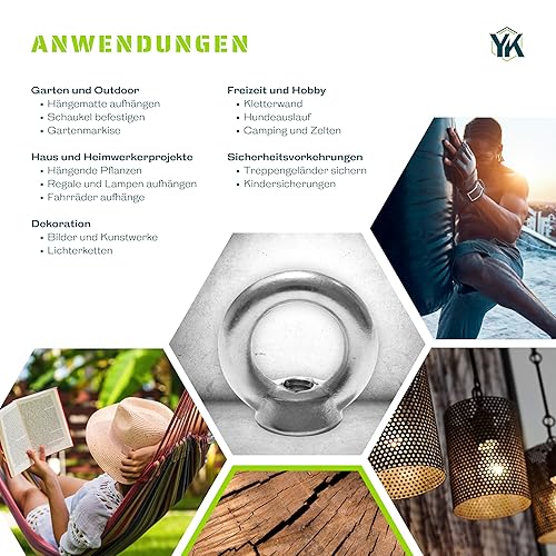 Ringmutter DIN 582 M6 M8 M10 bis M30 Ösenmutter/Ringöse aus A2 V2A Edelstahl für sichere Befestigungen und Hebeanwendungen (3, M16) - Cheap-Us