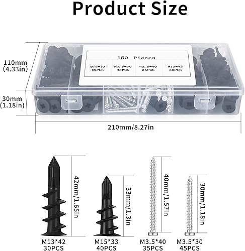 110 Dämmstoffdübel, Fassadendübel, Selbstbohrender Rigipsdübel, Gipskartondübel mit Schrauben, Hohlraumdübel Trockenbau Dübel mit Selbstschneidende Schrauben Zur Gipsbauplatten Beton Ziegeln (weiß) - Cheap-Us