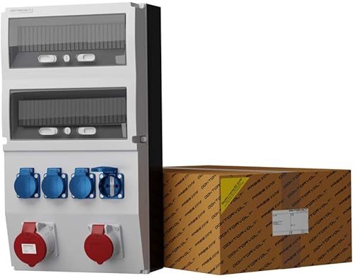 Stromverteiler eXT mit 4x230V 32A 16A CEE Steckdosen Wandverteiler Steckdosenverteiler Baustromverteiler Doktorvolt - Cheap-Us