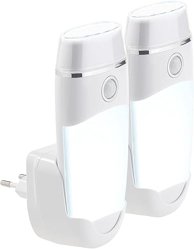 Lunartec Notlicht: 2er-Set 4in1-Multifunktions-Leuchten & Nachtlicht mit Akku (Notleuchte, Nachtlicht Taschenlampe, Batterieleuchte mit Bewegungsmelder) - Cheap-Us