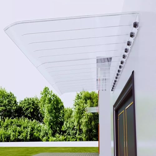 Türvordach im Modernen,Geräuscharmer Haustür Überdachung,3mm Polycarbonat-Abdeckung,Pultbogenvordach,Markise,Sonnenschutz Regenschutz für Draußen,Mehrere Größen (35x40cm/14 x16,Transparent) - Cheap-Us