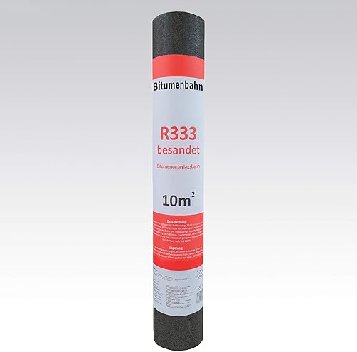 Isolbau Dachpappe R333 besandet - Bitumenbahn mit Rohfilzeinlage zur Dachabdichtung - 10 m² (1 Rolle) - Cheap-Us