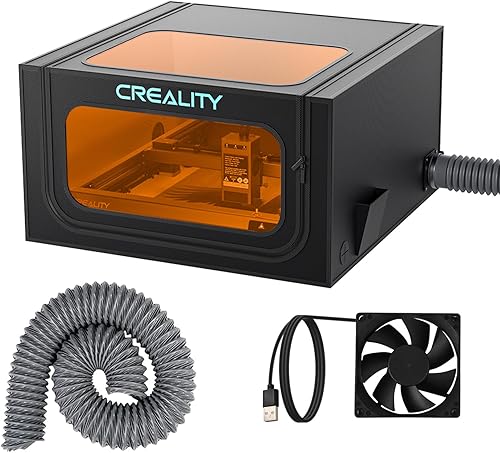 Creality Aufgewertet Lasergravierer Gehäuse Pro, Faltbare Laser Gehäuse mit Abluftventilator und Rohr, Feuerfest,Augenschutz,Gegen Rauch,Lärm,für xTool, Creality Lasergravurmaschine,720x720x400mm - Cheap-Us