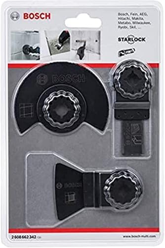 Bosch Professional 3 tlg. Starlock Fliesen Basis Set (für Fliesen, Fräsen, Abschaben, Tauchschneiden, Zubehör Multifunktionswerkzeug) - Cheap-Us