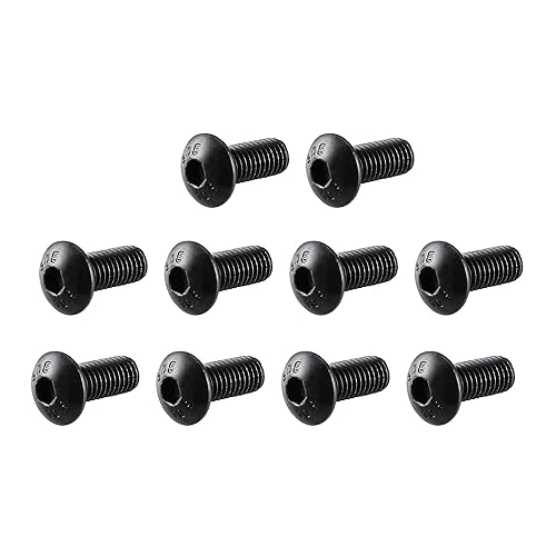 sourcing map M5x 12mm Knopfkopf Innensechskantschraube Schwarz 50Stk - Cheap-Us