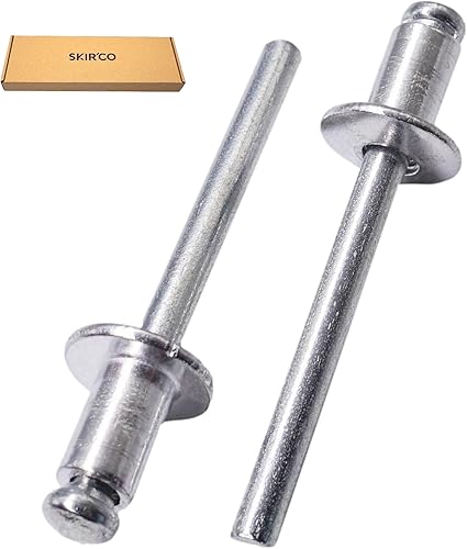 SKIR'CO (100 Stück) Aluminium Blindnieten 6,0 x 30 mm Stahldorn Popnieten Kuppelkopf DIN 7337 Nieten - Cheap-Us