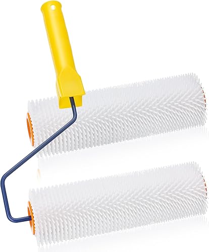 Xialvyu Entlüftungsroller Stachelwalze 23 cm mit Ersatzrolle, Stachellänge 15 mm, Nagelwalze zum Entlüften Entlüftungswalze für Bodenbeschichtung - Cheap-Us