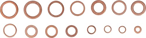 BGS 8142 | Dichtring-Sortiment | 300-tlg. | Kupfer | inkl. Sortimentskasten | Kupferringe | Kupfer-Dichtringe | Unterlegscheiben - Cheap-Us