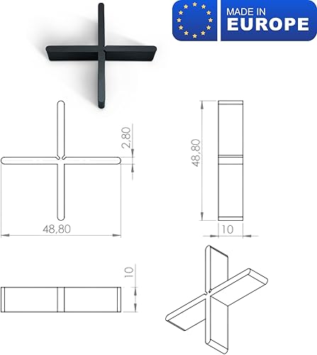 1000 Stück Profi - Fugenkreuze 3mm von ISTA TOOLS für Terrassenplatten 3mm x 10mm (B x H) -Auswahl an Menge- zum Verlegen im Außenbereich. Mit Sollbruchstelle als T-Stück verwendbar (1000 Stück) - Cheap-Us