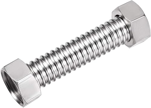 sourcing map Wellrohr Edelstahl Wasserleitung G1 Innengewinde Anschluss mit Unterlegscheibe 3,9 Zoll - Cheap-Us