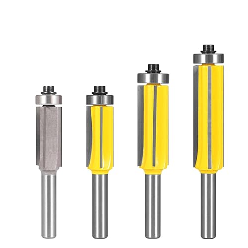 4 Stück Bündigfräser Kugellager Oben Schaft Set, Bündigfräser 8mm, Fräser für Oberfräse Schaft, für Holz, Holzschneider Profifräser Holzbearbeitungs Schneidwerkzeug - Cheap-Us