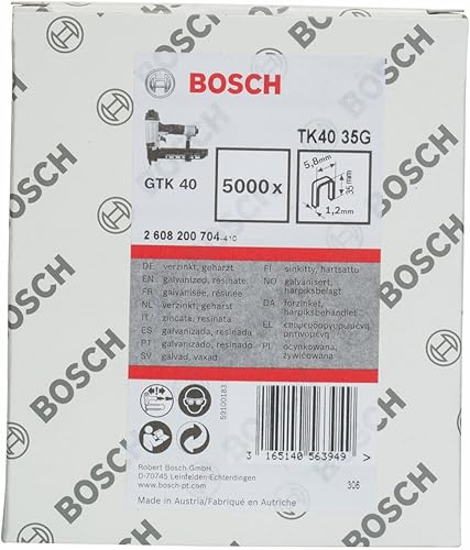 Bosch Professional 5000x Klammer TK40 25G (Gipsfaserplatten, Isolations- und Dämmmaterial, 1.2 mm, 25 mm, verzinkt, Zubehör Druckluftnagler) - Cheap-Us
