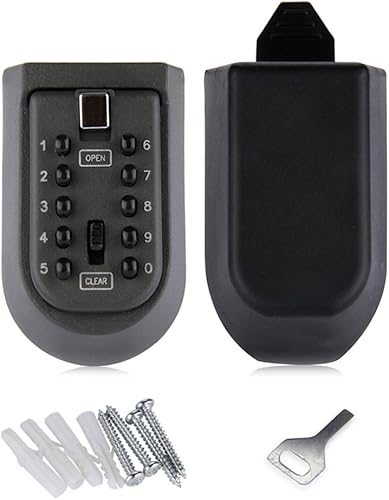 nuzamas Key Lock Box 10-stelligem Push Button Kombination Sichere Aufbewahrung für Außen Master Schlüssel mit wasserdicht Fall Wand montiert für für Wohnungen Ersatzschlüssel Rental Schlüssel - Cheap-Us