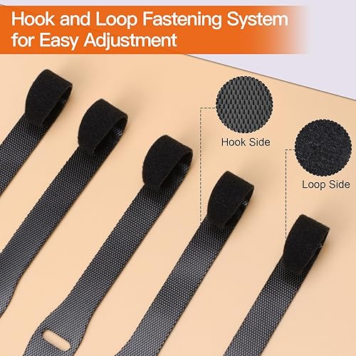 Zivacate 120 Stück Wiederverschließbare Kabelbinder aus Nylon – Klettband Kabelbänder für Kabelmanagement – Ideale Kabel Organizer für Schreibtisch Ladekabel, PC-Kabel – 6 Gemischte Farben - Cheap-Us