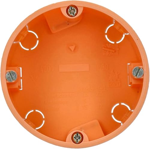 Voxura Hohlwanddose Gerätedose Schalterdose Abzweigdose Orange Unterputz UP HW Ø 68mm 47mm Tiefe flach 25 Stück - Cheap-Us