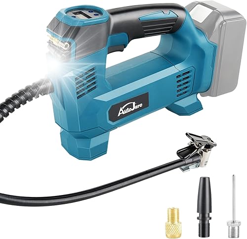 AUTOJARE Akku Kompressor Kompatibel mit Makita 18 V Akku 150PSI Elektrische Luftpumpe mit Digitalanzeige Tragbare Luftkompressor für Auto, Bälle, Fahrräder, Motorrad (ohne Akku) - Cheap-Us