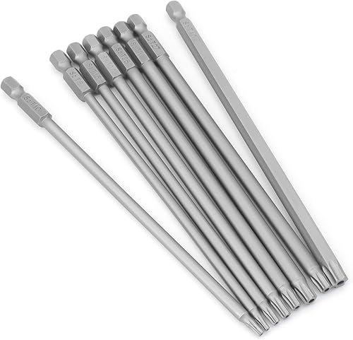 11 Stück Torx lang Schraubendreher Bit Set 1/4' Magnetisch Sternenkopf Schraubenziehe Set T6-T40 100mm Lang Sechskant Schaft Elektrische Torx Bits Satz Werkzeuge (11 pcs) - Cheap-Us