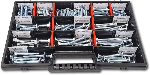 Flachrundschrauben Sortiment M5-M6-M8 // 30mm-60mm 115 tlg. Schraubenbox DIN 603 - Cheap-Us