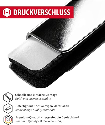 Gedotec Magnet-Druckverschluss verchromt poliert - H6058 | 2 Stück Magnet-Platte mit Ziehgriff | Druckschnapper Länge: 40 mm | Drucköffner - Glastürscharnier | Vitrine-Scharnier rostfrei - Cheap-Us
