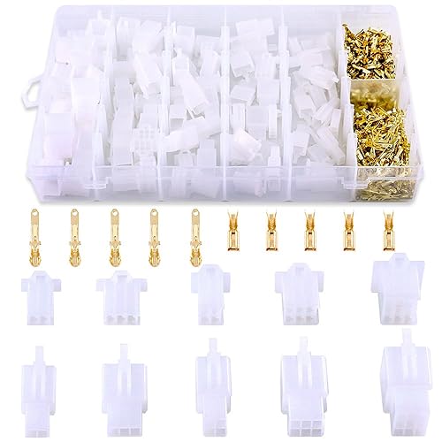 Glarks 580pcs 2,8 mm Pitch 2 3 4 6 9-Pin Draht Stecker Gehäuse Terminal, männlich & Weiblich Stecker Gehäuse und Pin Header Crimp Draht Terminals Anschluss Sortiment Kit für Motorrad, Auto, Boote - Cheap-Us